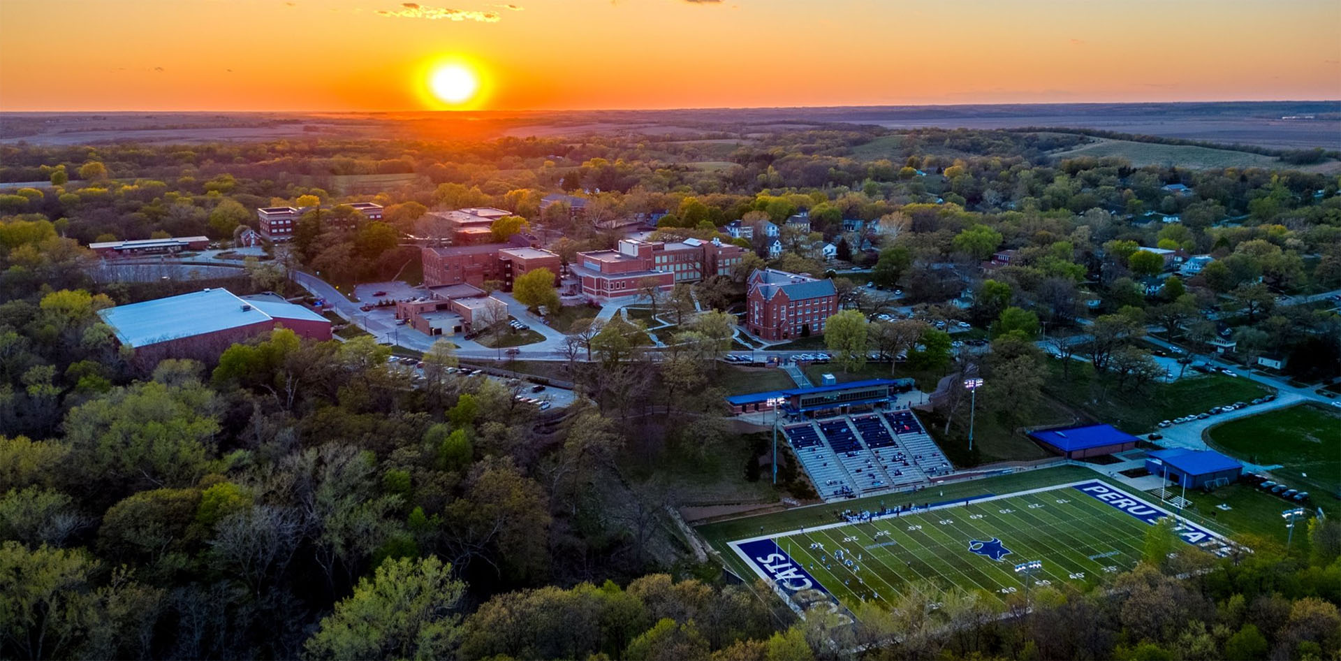 campus at sunset